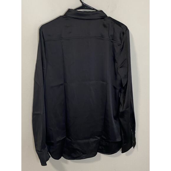 New 7 For All Mankind Black Long Sleeve Blouse Size Large - Picture 2 of 3